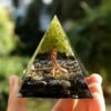 Orgone Pyramid~Handmade Peridot Tree of Life Orgone Pyramid 60mm