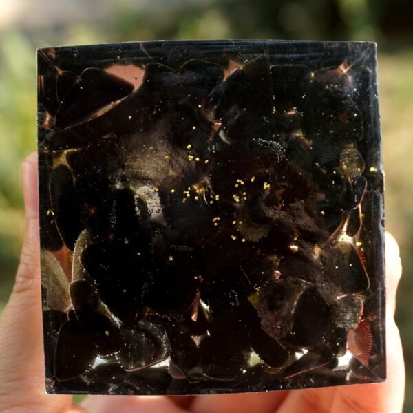 Orgone Pyramid~Handmade Peridot Tree of Life Orgone Pyramid 60mm