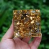 Orgone Pyramid~Handmade Tree Of Life Orgone Pyramid Peridot With Black QuartzRutilated Natural Crystal Stone EMF Healing Chakra Reiki