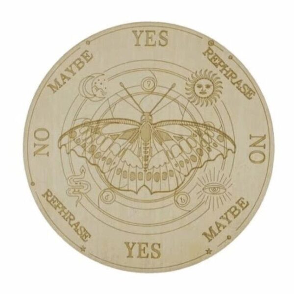 15cm disc wooden pendulum plate moon gold divination energy carving board healing meditation  decoration metaphysical altar - Avsso