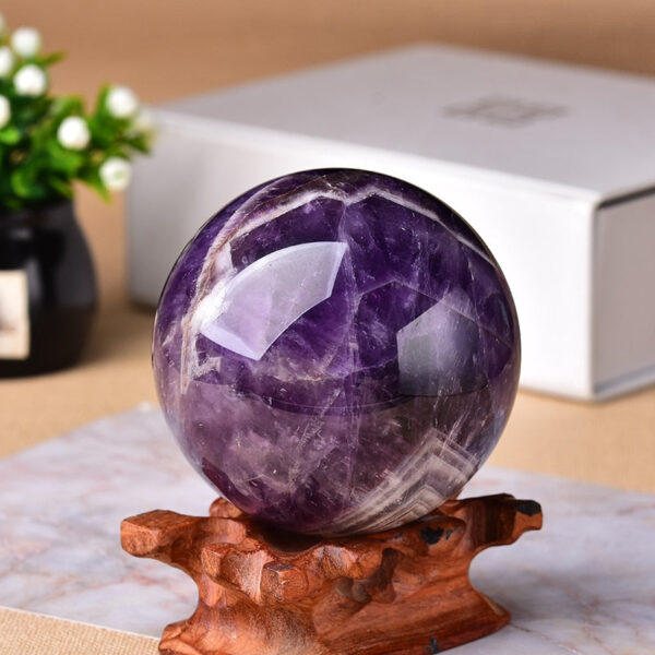 Natural Dream Amethyst Ball Polished Globe Massaging Ball Reiki Healing