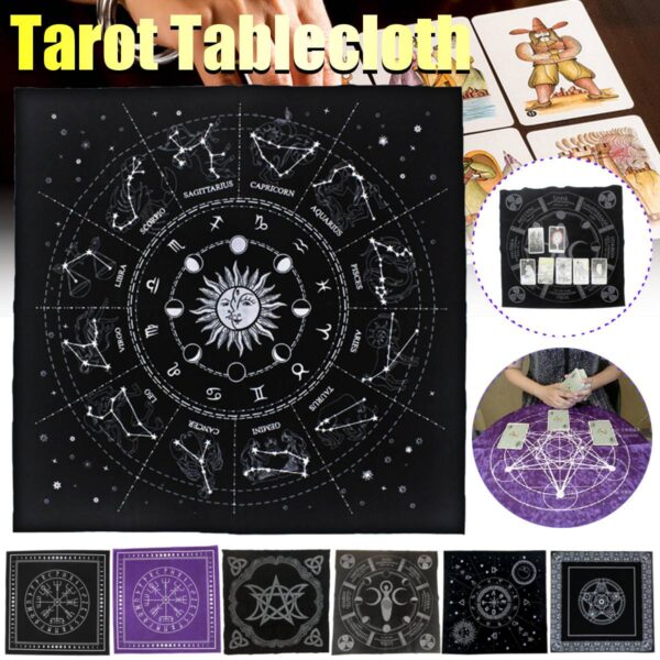 Altar Cloth~High Quality 50.5x50.5cm Tarot Tablecloth Triple Moon Pentagram Pagan Altar Tarot Cloth Flannel For Board Game Entertainment