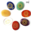 Crystal Set~High Quality Set of 7 Chakra Stones Symbols Stone Set Palm Natural Stone Crystal Gemstones Fengshui Decor Reiki Healing