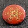 Natural Gnergy Gemstone~ Natural Healing Crystal Quartz Carve Rune Stone Pendant Round Chakra Flower of Life metatrone's cube Reiki Stone Pendants