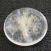 Natural Gnergy Gemstone~ Natural Healing Crystal Quartz Carve Rune Stone Pendant Round Chakra Flower of Life metatrone's cube Reiki Stone Pendants