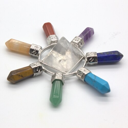 Natural Gnergy Gemstone~ Natural Healing Reiki Crystal Quartz Stones Pyramid Chakra Hexagon Stone Energy Pyramid Emitter Crafts Ornament  Jewelry