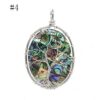 Natural Gnergy Gemstone~ Natural Paua Abalone Shell Tree of Life Pendant Love Heart Round Oval Drop Shape Pendants for Women Men Necklaces Jewelry