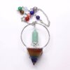 Natural Gnergy Gemstone~ Natural Reiki Healing Stone Pendulums Hexagon Chakra Pyramid Crystal Quartz Chakra Chain Dowsing Pendulum Stone Pendant