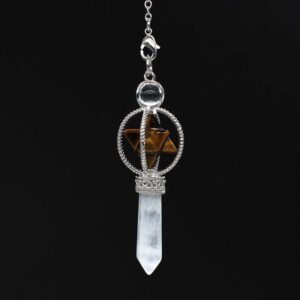 Natural Gnergy Gemstone~ Silver Plated Chain Natural Tiger Eye Stone Merkaba Stone Pendant Rock Crystal Hexagon For Women Men Jewelry