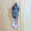 Natural Gnergy Gemstone~ Silver Plated Natural Healing Clear Crystal Quartz Pendulum Hexagon Prism With Flower Stone Pendant Fashion Jewelry