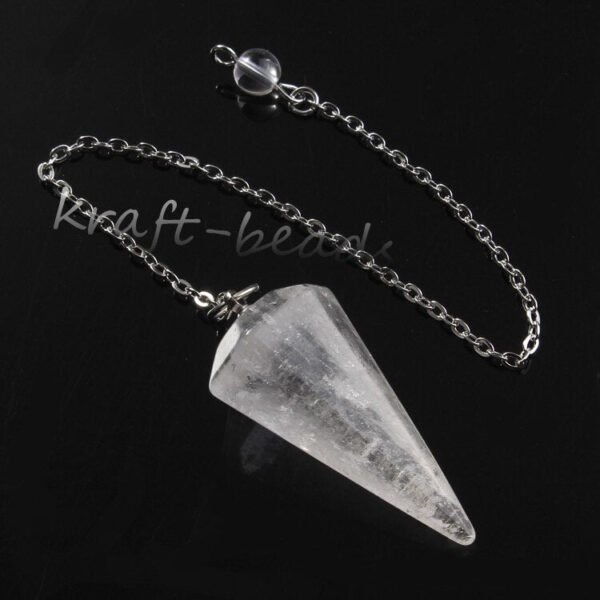 Natural Gnergy Gemstone~ Silver Plated Natural Healing Rock Crystal Hexagon Pyramid Stone Beads Pendulum Chakra Pendant Reiki Jewelry
