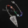 Natural Gnergy Gemstone~ Silver Plated Natural Healing Rock Crystal Hexagon Pyramid Stone Beads Pendulum Chakra Pendant Reiki Jewelry