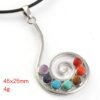 Natural Gnergy Gemstone~ Silver Plated 7 Beads Stone Spiral Universe Healing Balance Chakra Spiral Pendant Fashion Jewelry