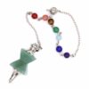 Natural Gnergy Gemstone~ Silver Plated Amethysts Energy Tower Pendant Green Aventurine With Stone Beads Chain Healing Chakra Jewelry