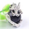Natural Gnergy Gemstone~ Silver Plated Chinese Dragon Wrap Around Blue Sand Stone Vintage Pendant Fashion Jewelry