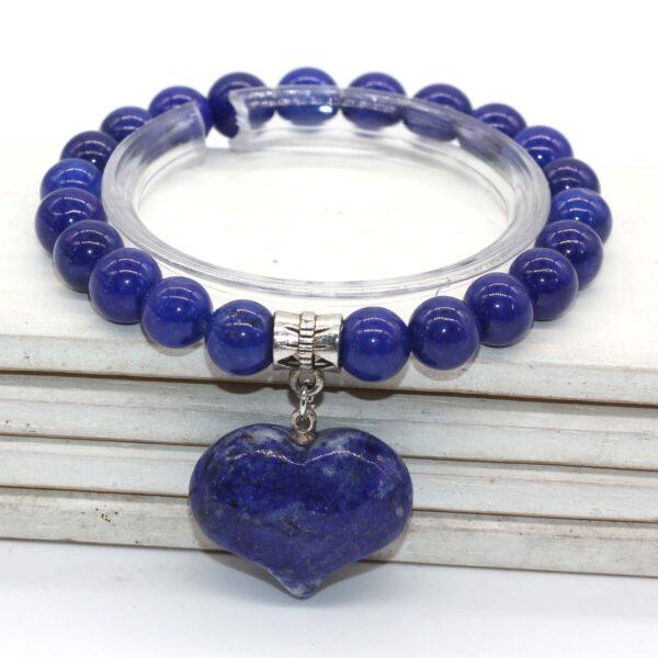 Natural Gnergy Gemstone~ Silver Plated Cute Heart Malachite Stone With 8 mm Round Beads Bracelet Opalite Opal Jewelry