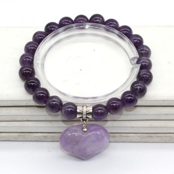 Natural Gnergy Gemstone~ Silver Plated Cute Heart Malachite Stone With 8 mm Round Beads Bracelet Opalite Opal Jewelry