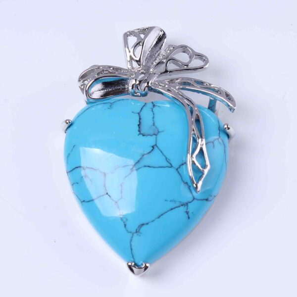 Natural Gnergy Gemstone~ Silver Plated Eternal Love Heart Stone Amethysts With Silk Ribbon Pendant Rose Pink Quartz Jewelry