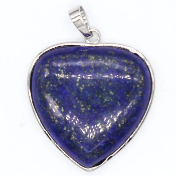 Natural Gnergy Gemstone~ Silver Plated Forever Love Heart Lapis Lazuli Pendant For Anniversary Blue Turquoises Stone Jewelry