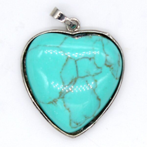 Natural Gnergy Gemstone~ Silver Plated Forever Love Heart Lapis Lazuli Pendant For Anniversary Blue Turquoises Stone Jewelry