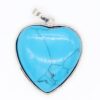 Natural Gnergy Gemstone~ Silver Plated Forever Love Heart Lapis Lazuli Pendant For Anniversary Blue Turquoises Stone Jewelry