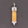 Natural Gnergy Gemstone~ Silver Plated Natural Small Yellow Citrines Crystal Wish Bottle Pendant For Gift Jewelry