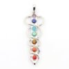 Natural Gnergy Gemstone~ Silver Plated Sword with 7 Color Round Beads Chakra Pendant Healing Balancing Jewelry