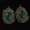 Natural Gnergy Gemstone~ Special Design Mixed Quartz Stone Ellipse Inlay Rhinestone Vintage Pendant Charm Jewelry