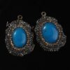 Natural Gnergy Gemstone~ Special Design Mixed Quartz Stone Ellipse Inlay Rhinestone Vintage Pendant Charm Jewelry