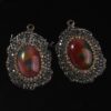 Natural Gnergy Gemstone~ Special Design Mixed Quartz Stone Ellipse Inlay Rhinestone Vintage Pendant Charm Jewelry