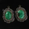 Natural Gnergy Gemstone~ Special Design Mixed Quartz Stone Ellipse Inlay Rhinestone Vintage Pendant Charm Jewelry
