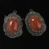 Natural Gnergy Gemstone~ Special Design Mixed Quartz Stone Ellipse Inlay Rhinestone Vintage Pendant Charm Jewelry