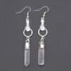 Natural Gnergy Gemstone~Krat-beads Unique Silver Plated Irregular Shape Natural Rock Crystal with Hand Earrings For Christmas Jewelry