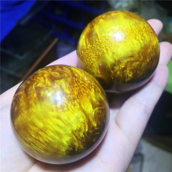 Crystal Healing~NEW 50mm beautiful gold sea willow coral sphere ball specimen healing Home decoration 1pcs