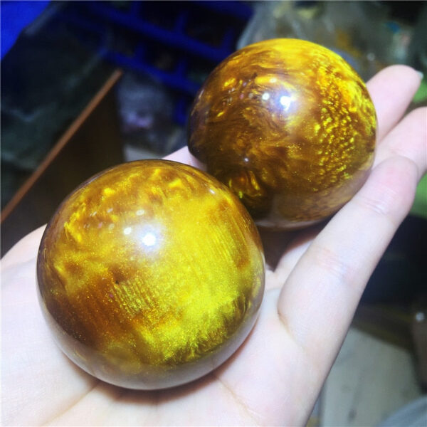 Crystal Healing~NEW 50mm beautiful gold sea willow coral sphere ball specimen healing Home decoration 1pcs