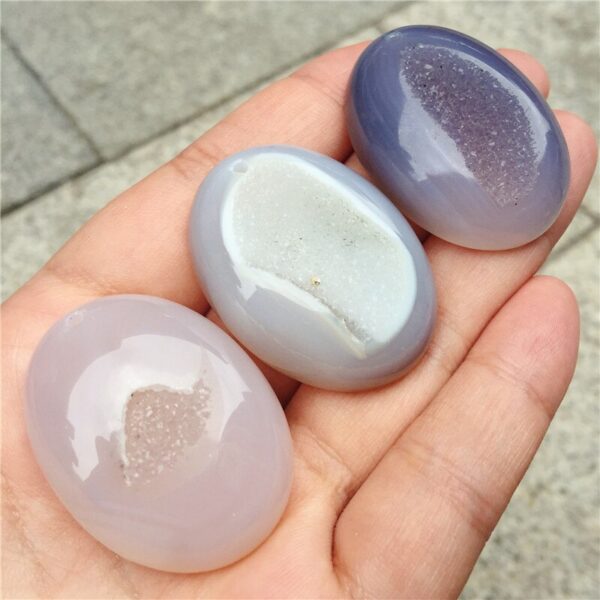 Crystal Healing~Natural Agate stones geode ellipse Women Men Best Friends Charming Crystal Stone Charms Pendant for Lovers 1pcs