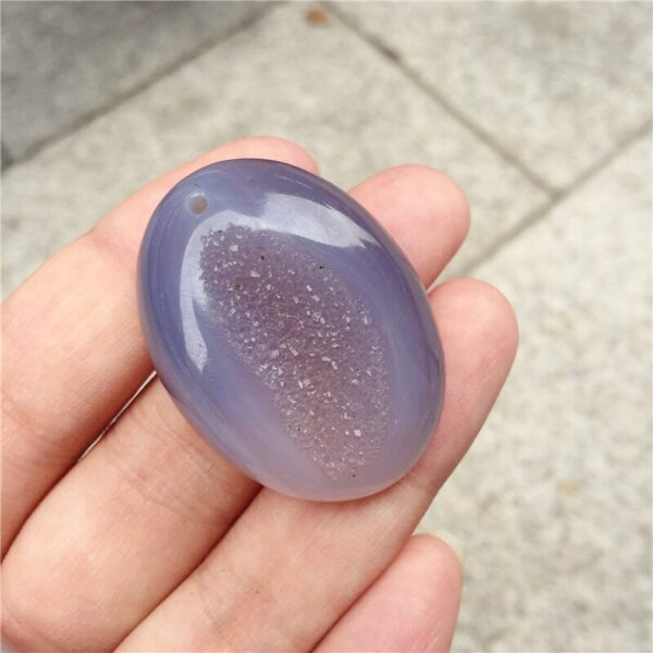 Crystal Healing~Natural Agate stones geode ellipse Women Men Best Friends Charming Crystal Stone Charms Pendant for Lovers 1pcs