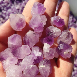Crystal Healing~Natural Amethyst Skeletal Quartz Point Crystal Cluster Healing Specimen natural small stones 100g