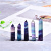 Crystal Point~Natural Crystal Colored fluorite Point Healing Stone Hexagonal Prisms 40-80mm Obelisk Wand Treatment Stone DIY Gift 1PC