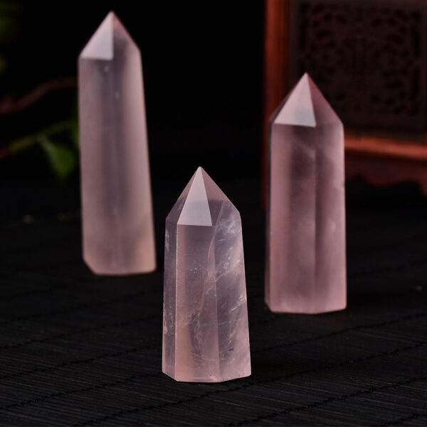Crystal Point~Natural Crystal Rose Quartz Point Healing Stone Hexagonal Prisms 50-80mm Obelisk Wand Treatment Ornaments Stone DIY Gift 1PC