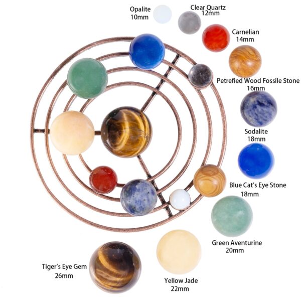 Natural Crystal Spheres The Nine Planets Of Solar System Gemstone Specimen Collection Table Decor Home Ornaments Stone Crafts