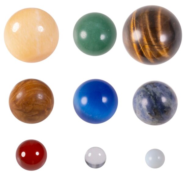 Natural Crystal Spheres The Nine Planets Of Solar System Gemstone Specimen Collection Table Decor Home Ornaments Stone Crafts