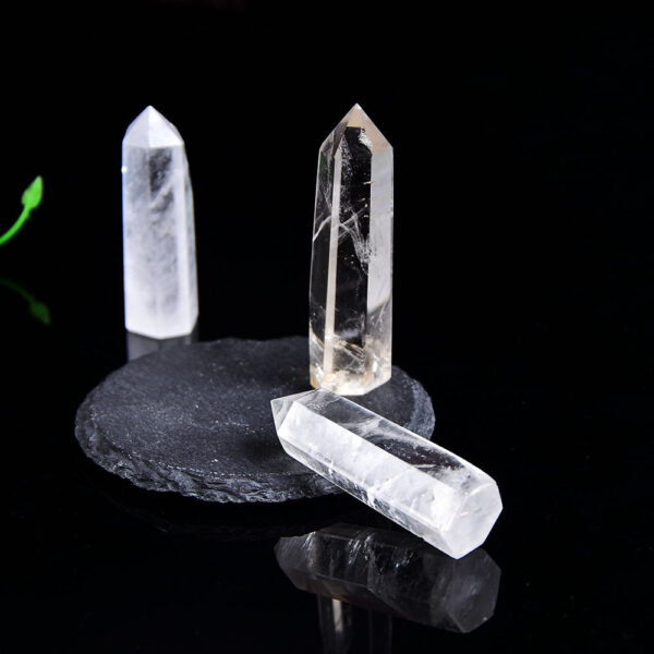 Crystal Healing~Natural Crystal Transparency Quartz Point Healing Stone Hexagonal Prisms 50-80mm Obelisk Wand Treatment Stone Home Decor 1PC