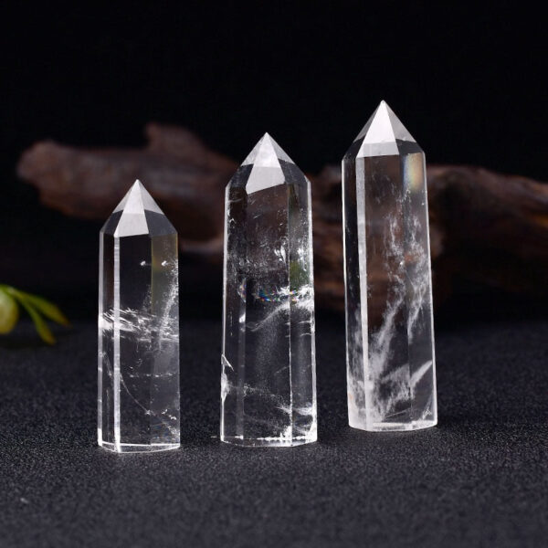 Crystal Healing~Natural Crystal Transparency Quartz Point Healing Stone Hexagonal Prisms 50-80mm Obelisk Wand Treatment Stone Home Decor 1PC