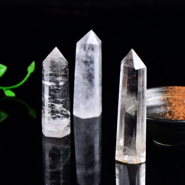 Crystal Healing~Natural Crystal Transparency Quartz Point Healing Stone Hexagonal Prisms 50-80mm Obelisk Wand Treatment Stone Home Decor 1PC