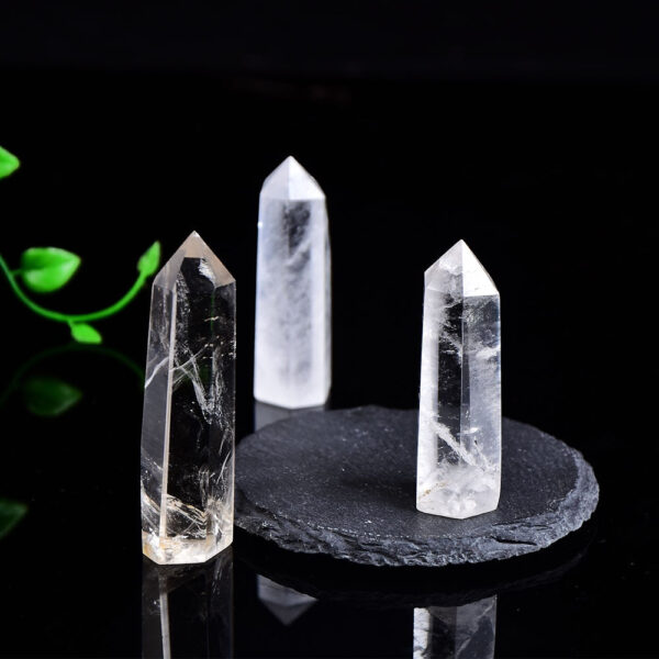 Crystal Healing~Natural Crystal Transparency Quartz Point Healing Stone Hexagonal Prisms 50-80mm Obelisk Wand Treatment Stone Home Decor 1PC