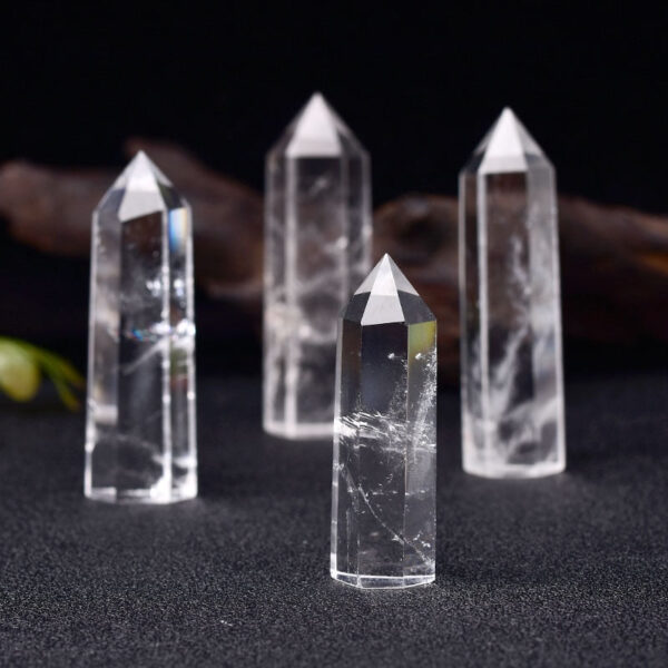 Crystal Healing~Natural Crystal Transparency Quartz Point Healing Stone Hexagonal Prisms 50-80mm Obelisk Wand Treatment Stone Home Decor 1PC