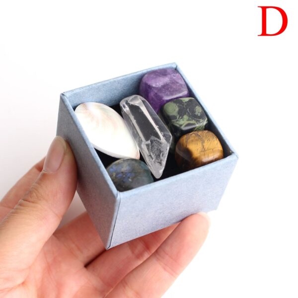 Crystal Set~Natural Mixed Cube Stones Set Polished Mini Balls Quartz Heart Pendant Amethyst Minerals Specimen Gift Healing Collection Box