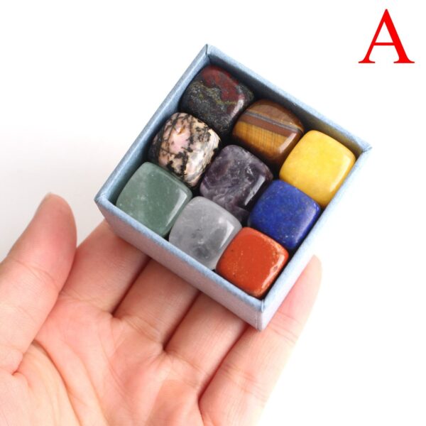 Crystal Set~Natural Mixed Cube Stones Set Polished Mini Balls Quartz Heart Pendant Amethyst Minerals Specimen Gift Healing Collection Box