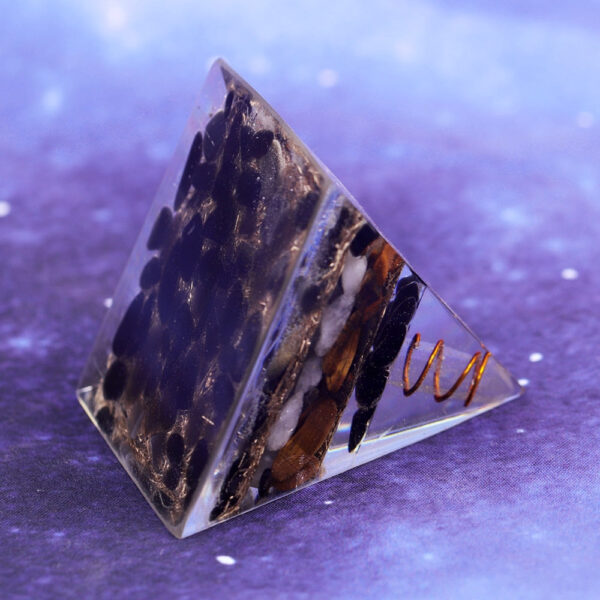 Reiki Pyramid~Natural Obsidian Orgone Pyramid Reiki Healing Metaphysical Crystal Chakra Balancing Energy Generator Emf Protector